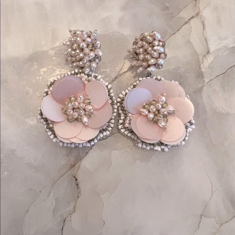 Mignonne Gavigan flower statement earrings, EUC